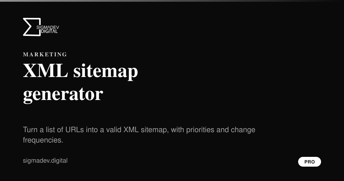 Preview of XML sitemap generator